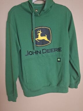John Deere Green Pullover Hoodie with Yellow Logo Sm Men / Unisex